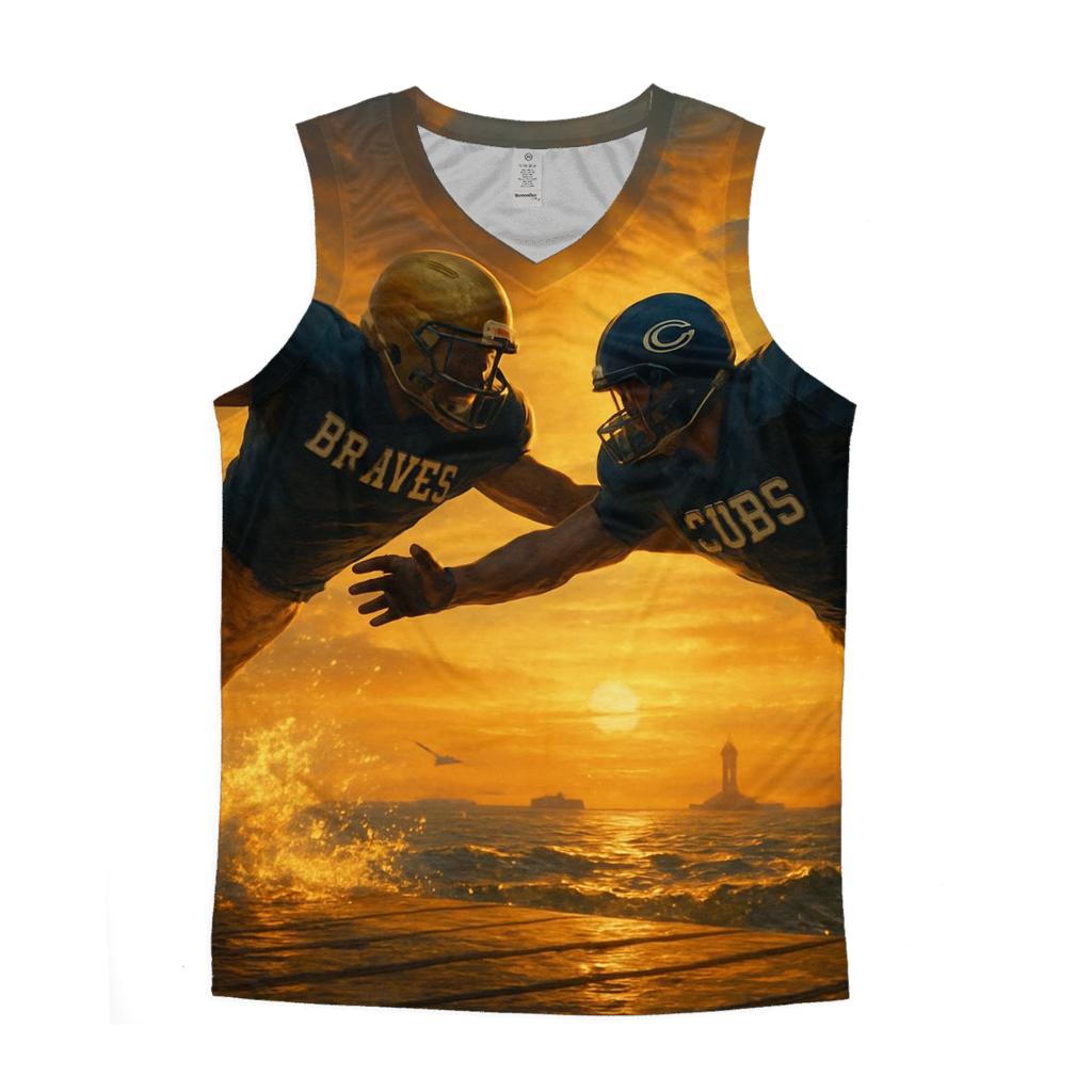 Sunset Pier Blitz stylish racerback tanks