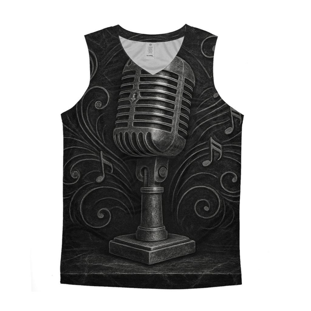 Microphone Marble Etching custom tank tops
