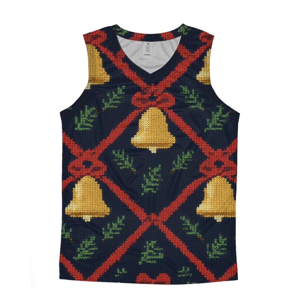 Sleigh Bell Crisscross Design graphic print tank tops