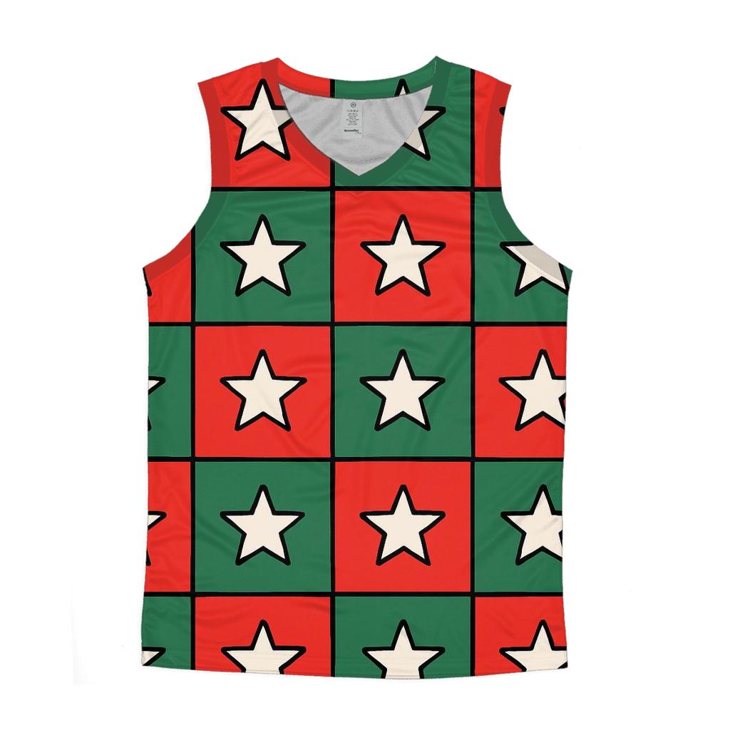 Checkerboard Star Play personalized athletic tanks