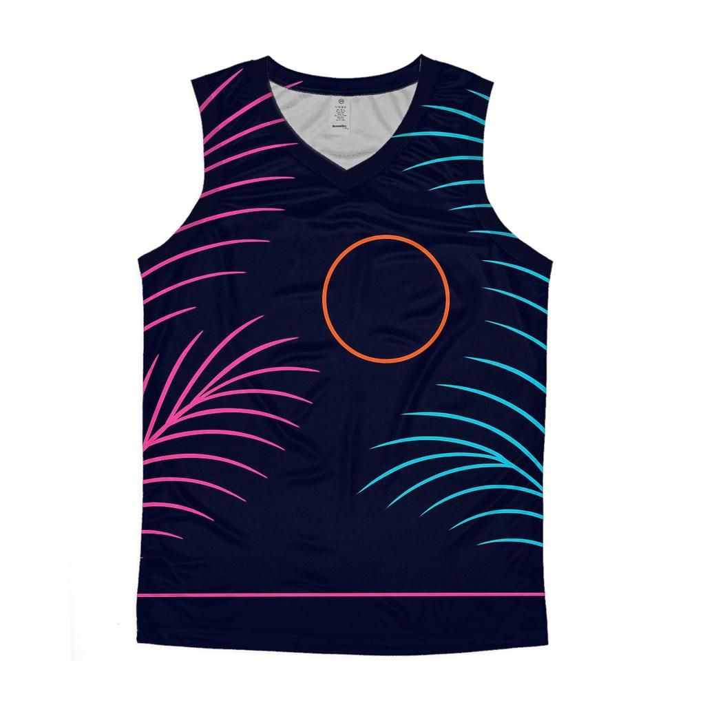 Neon Palm Lines sports performance tank tops