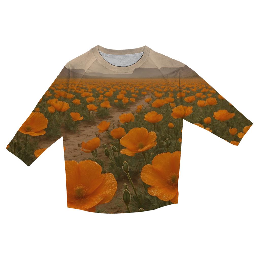 Desert Rain Poppy After Shower personalized 3/4 sleeve tees