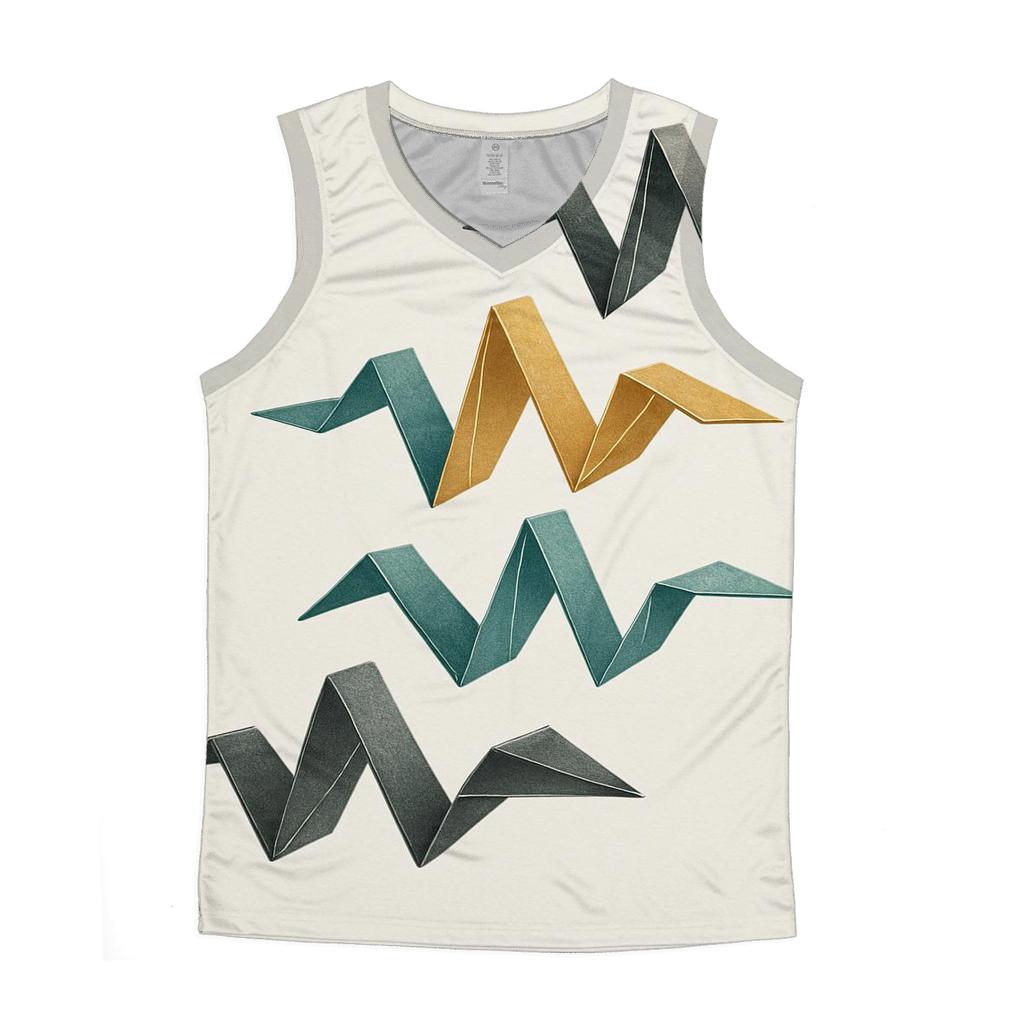 Soundwave Origami cotton sleeveless tops