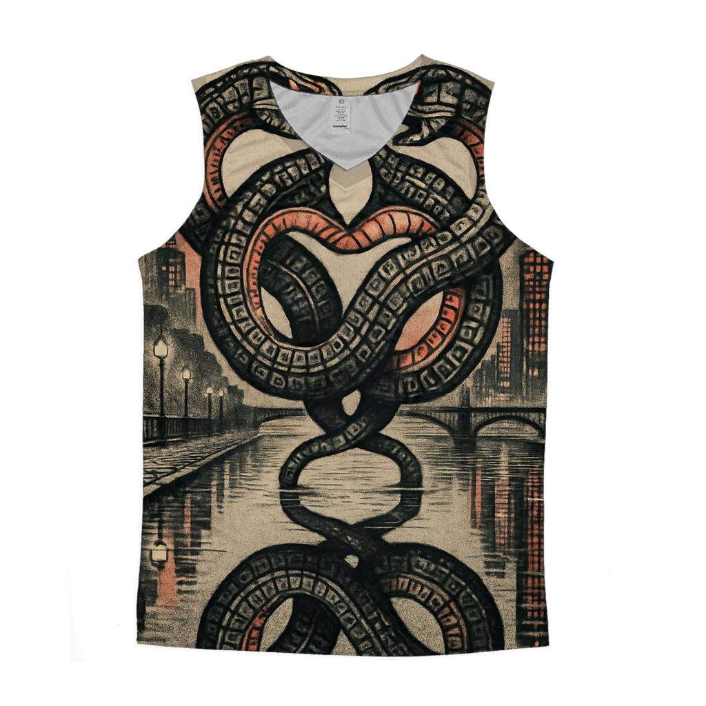 Mirrored City Ouroboros trendy fitted tank tops