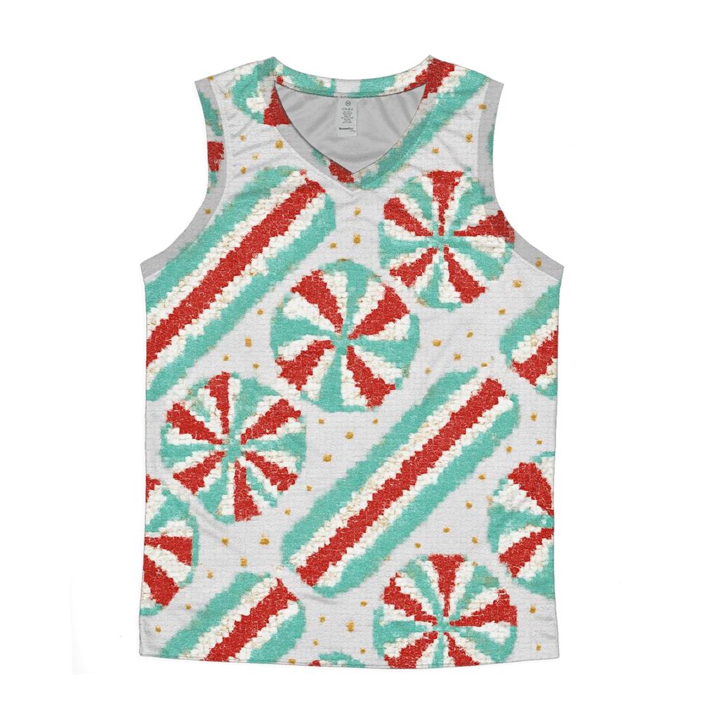 Peppermint Stripe Burst Design designer workout tanks