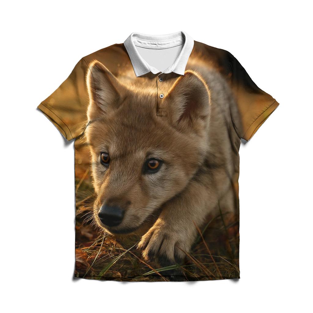 Pup Learning To Stalk embroidered polo tops