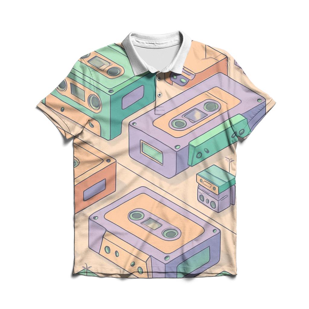 Cassette City Grid personalized polo shirts