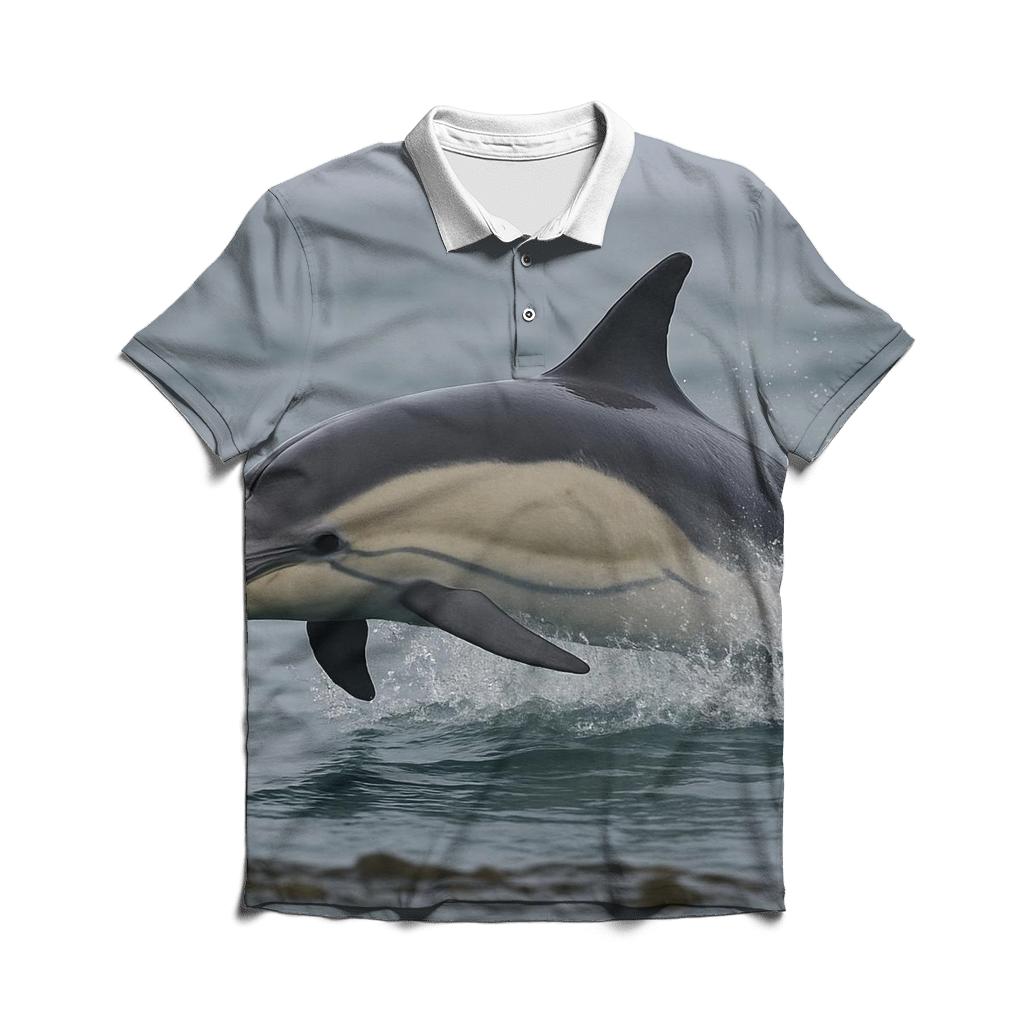 Kelp Surface — Common Dolphin embroidered polo tops