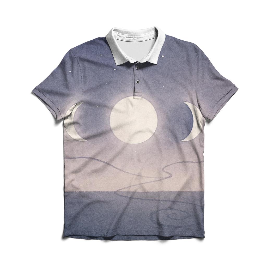 Moon Phase Path personalized polo shirts