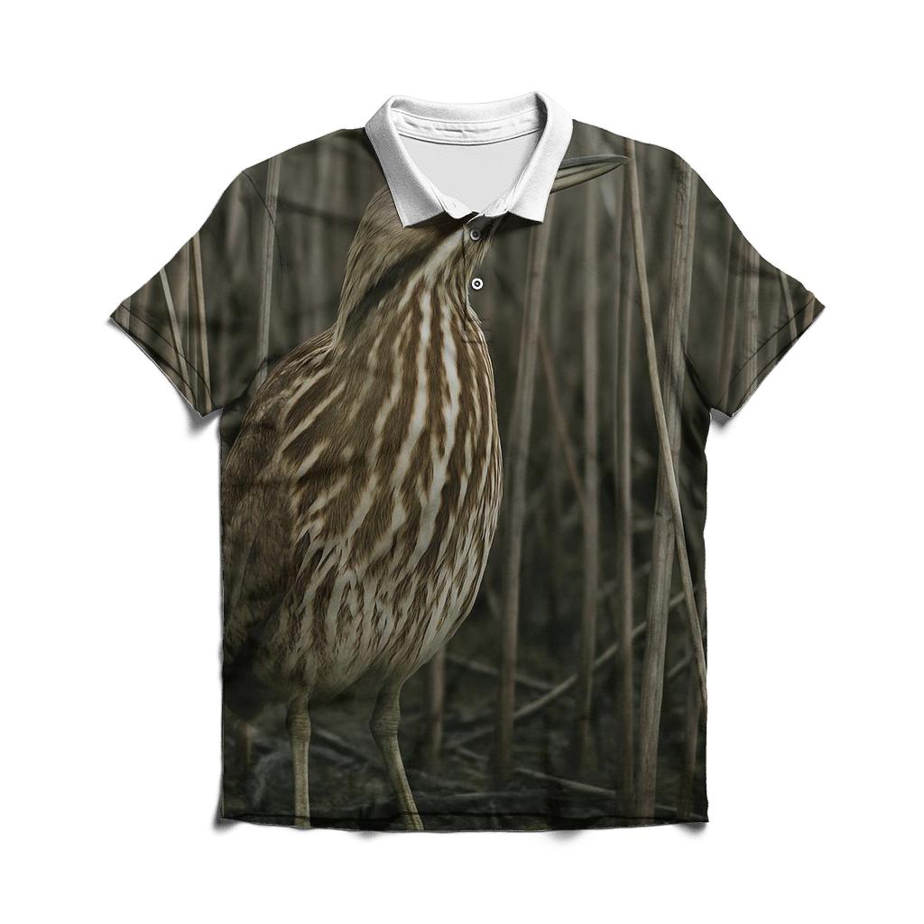 Marsh Vigil — American Bittern premium cotton polo shirts
