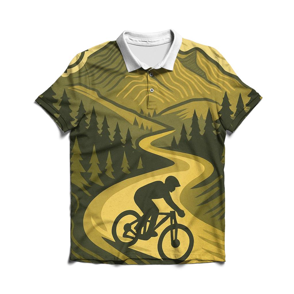 Mountain Biking Trail Map stylish collar polo tees