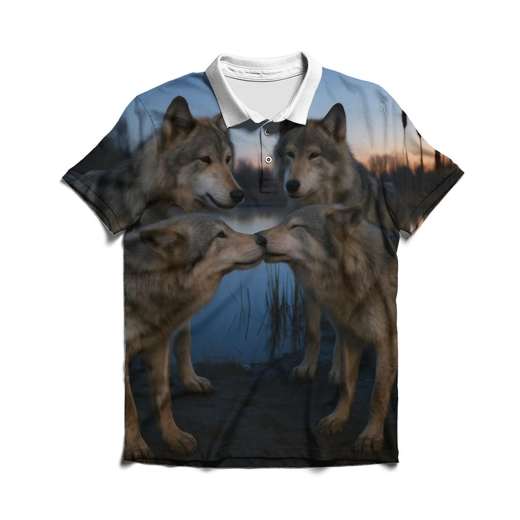 Wetland Reunion At Twilight custom polo shirts