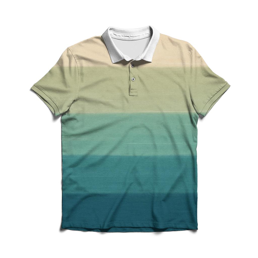 Horizon Stripe Calm embroidered polo tops