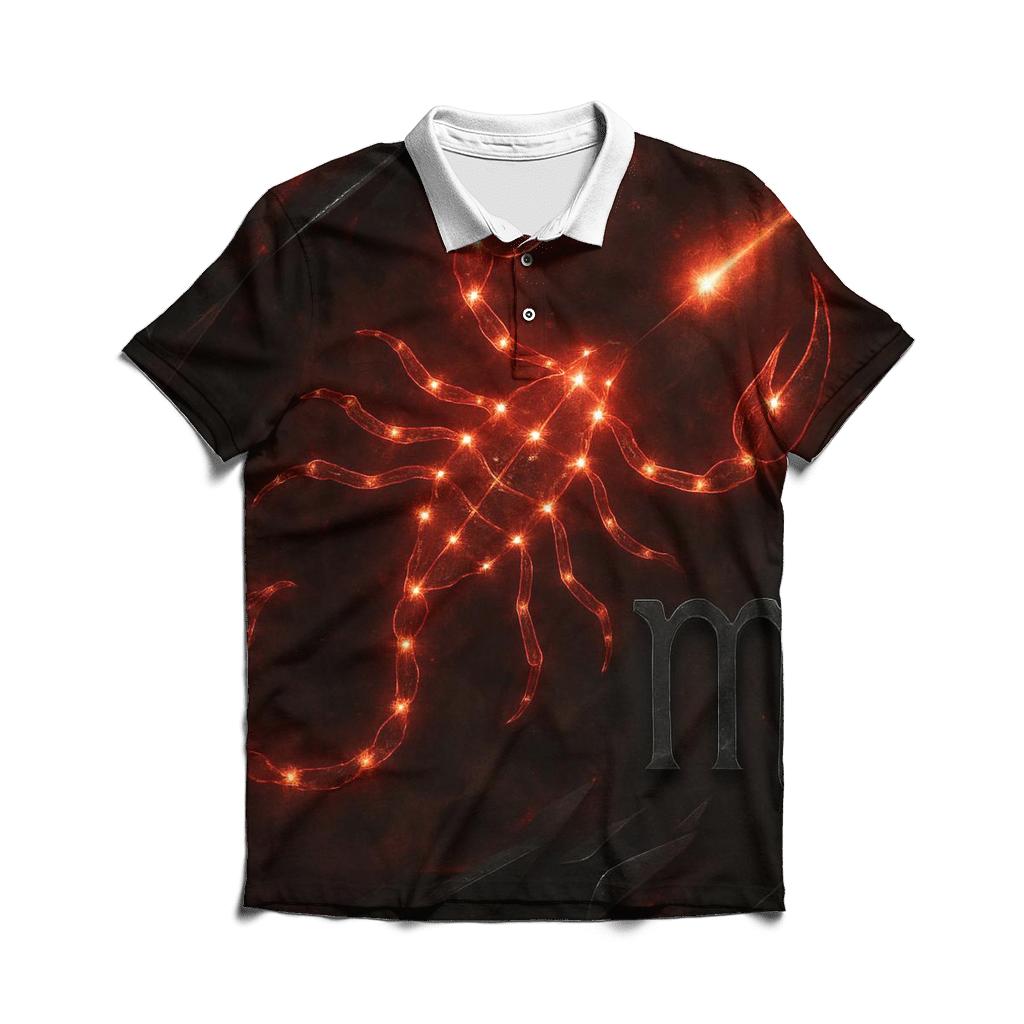 Scorpio Galactic Scorpion Design branded logo polo shirts