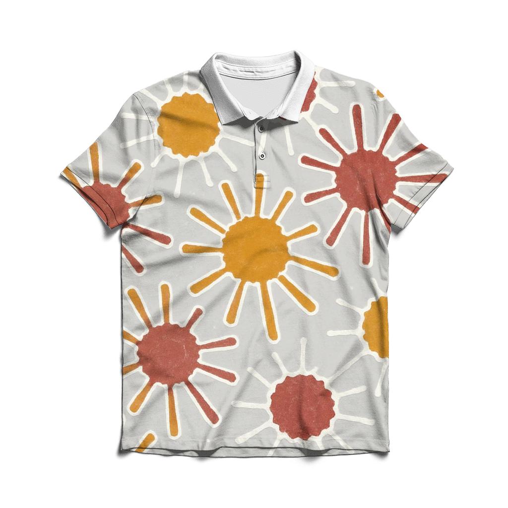 Diagonal Sunburst Kumo premium cotton polo shirts