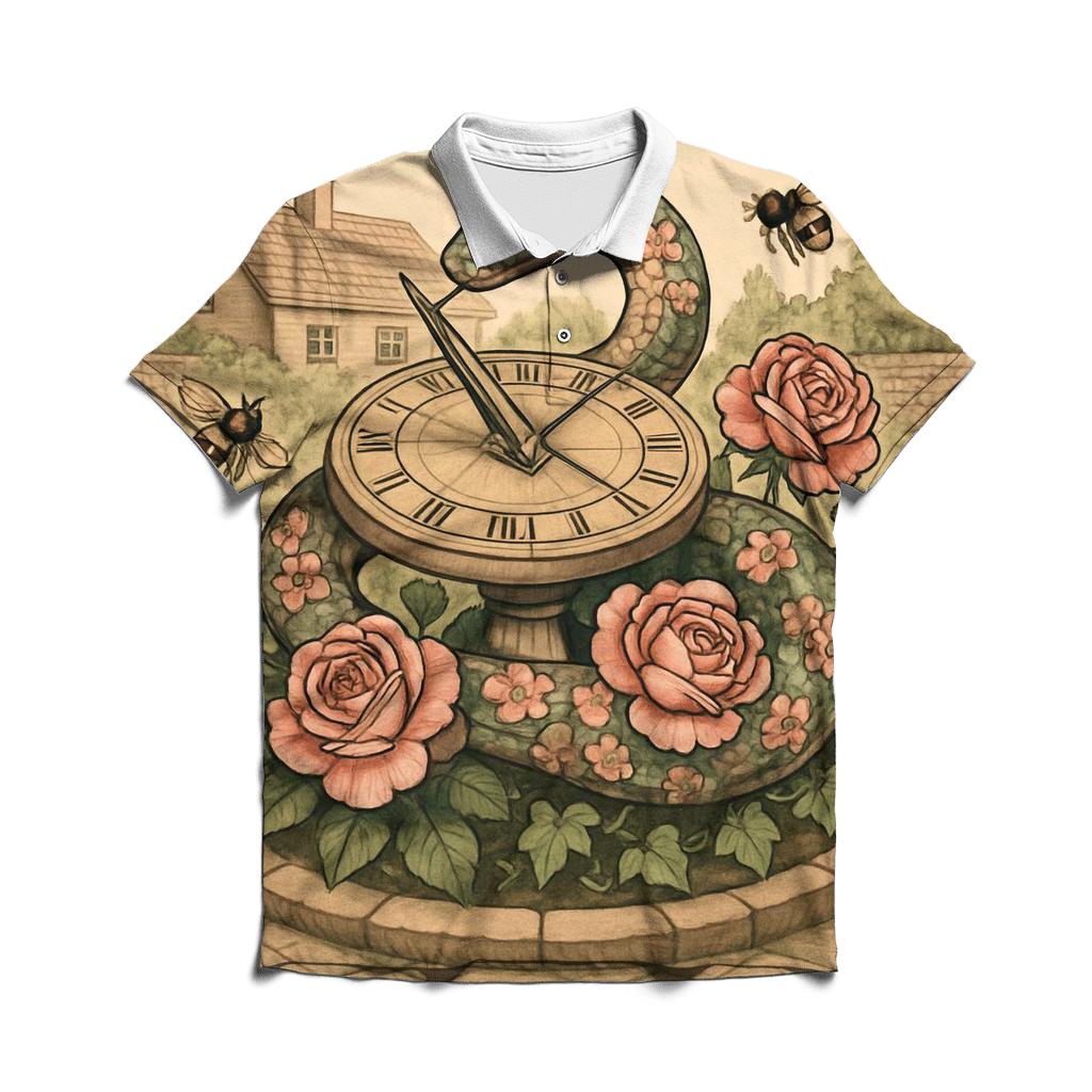 Garden Sundial Ouroboros classic pique polos