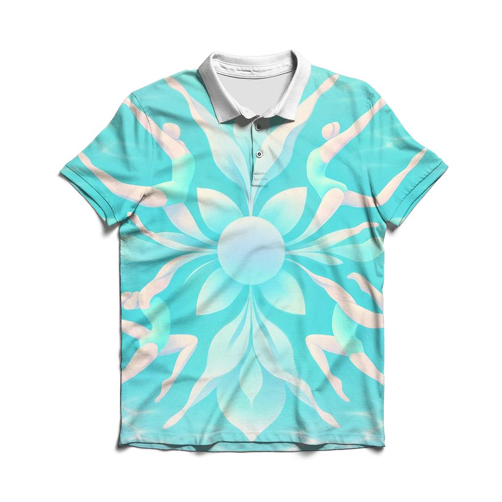 Synchronized Swimming Waveforms casual sports polo shirts