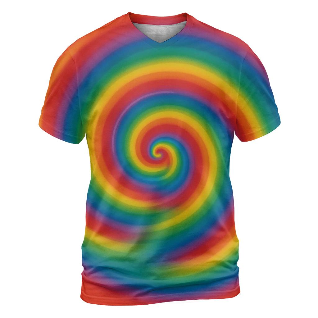 Rainbow Spiral Wheel unique graphic print tees