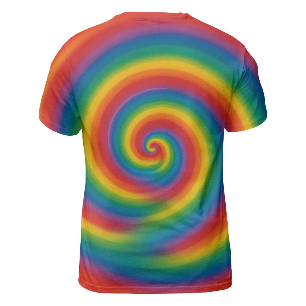 Rainbow Spiral Wheel unique graphic print tees