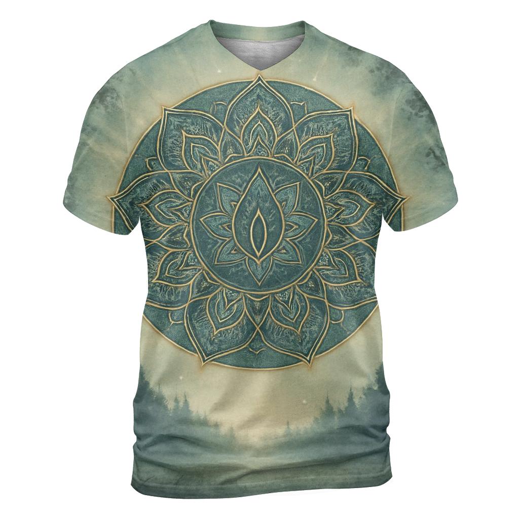 Luminous Mandala Grove artistic all-over print tops