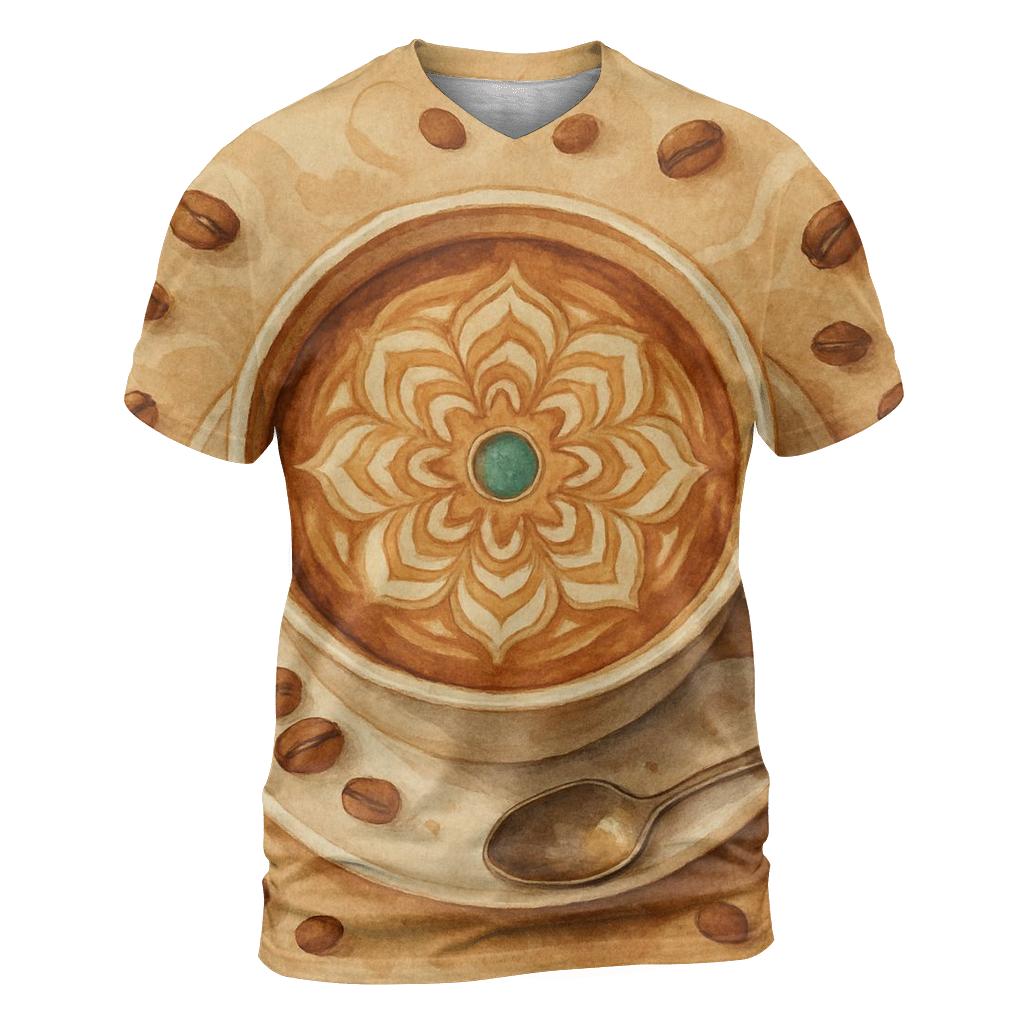 Latte Swirl Mandala designer pattern shirts