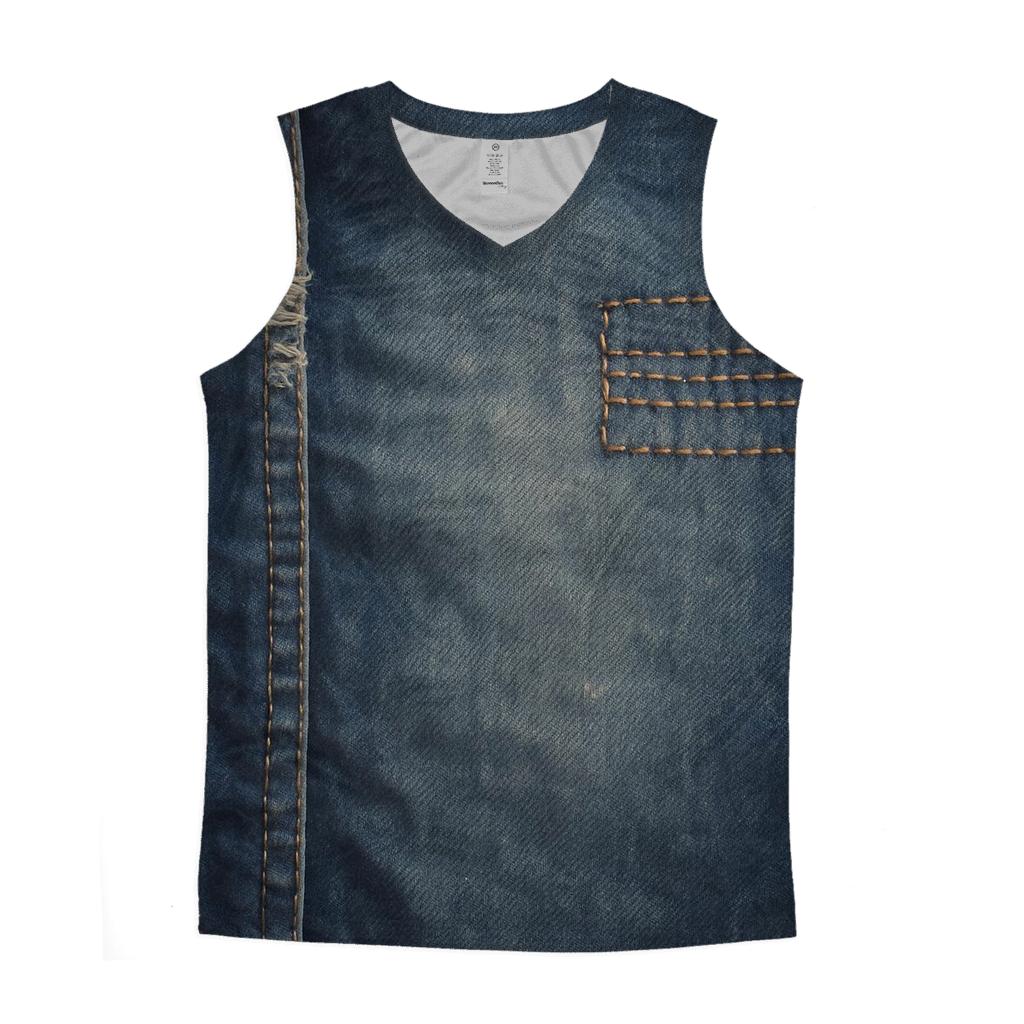 Worn Denim Texture Background designer workout tanks