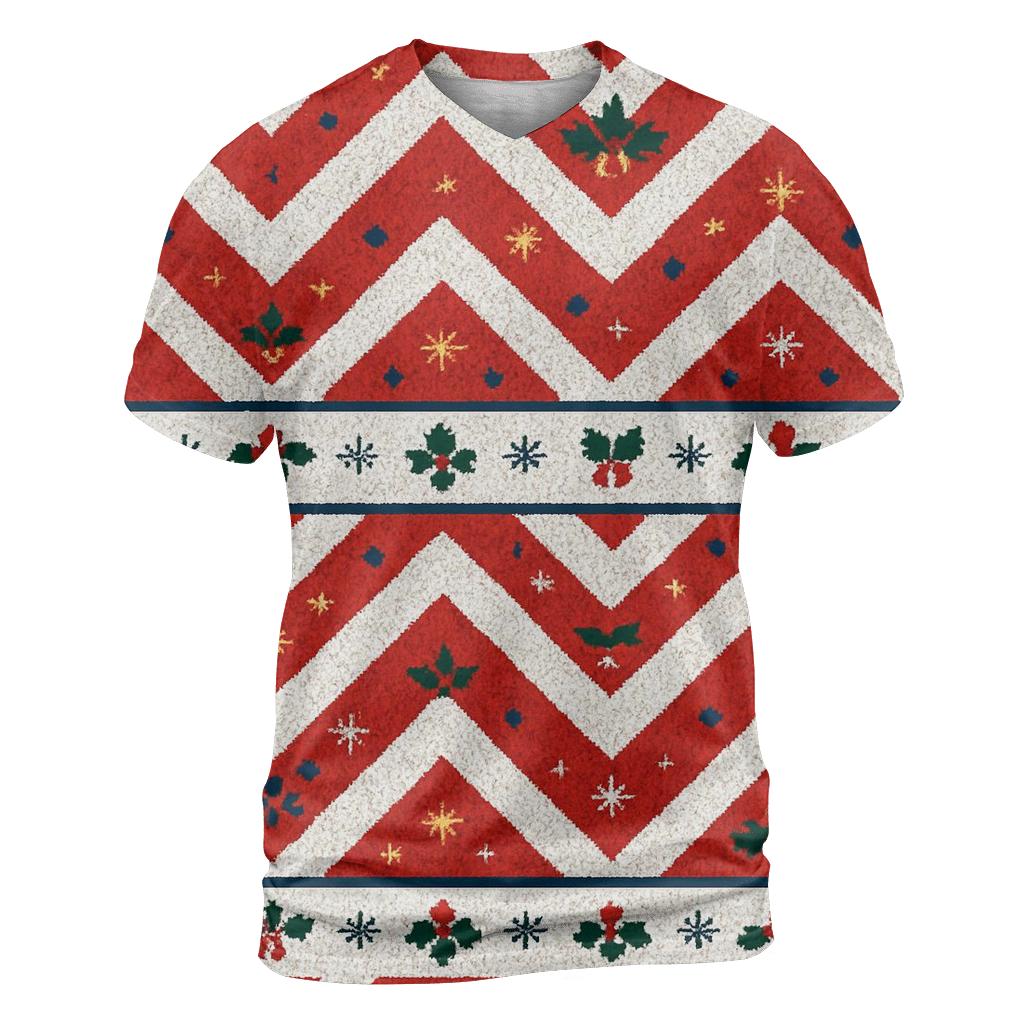 Candy Cane Herringbone Design creative print fashion shirts