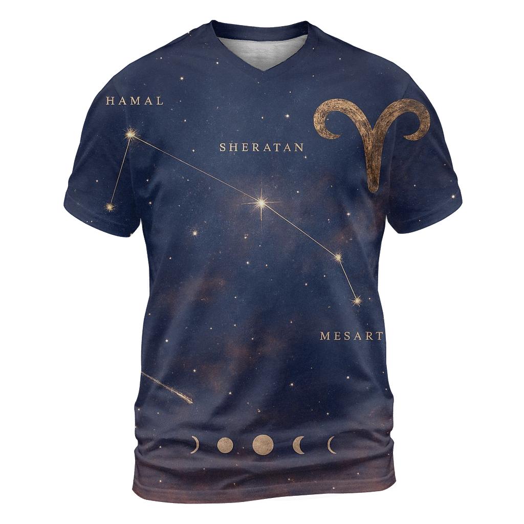 Celestial Aries Constellation Map trendy printed shirt styles