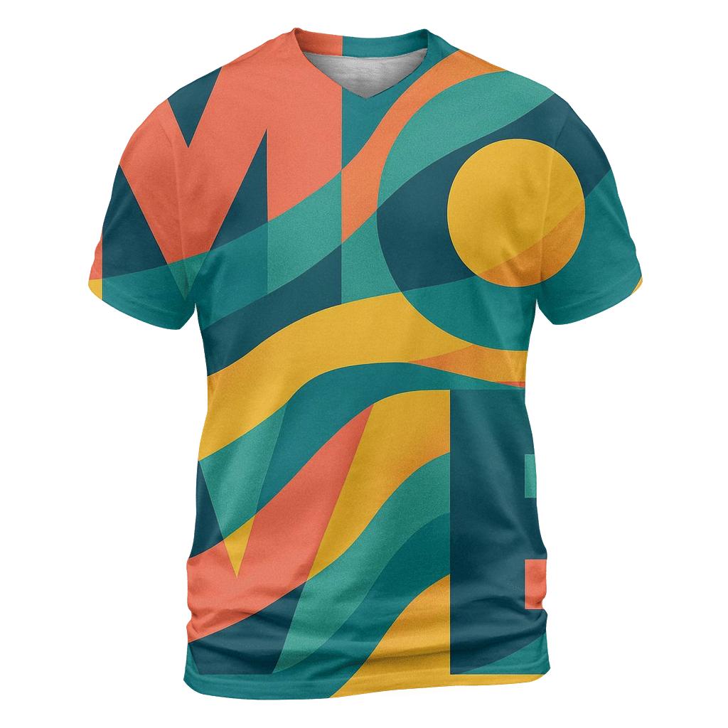 Chromatic Wave Typography trendy printed shirt styles