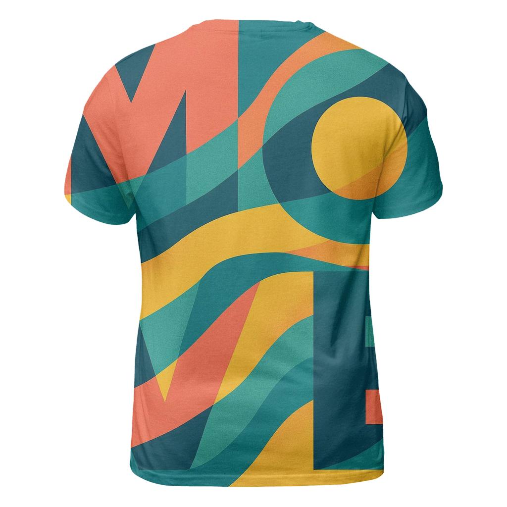 Chromatic Wave Typography trendy printed shirt styles