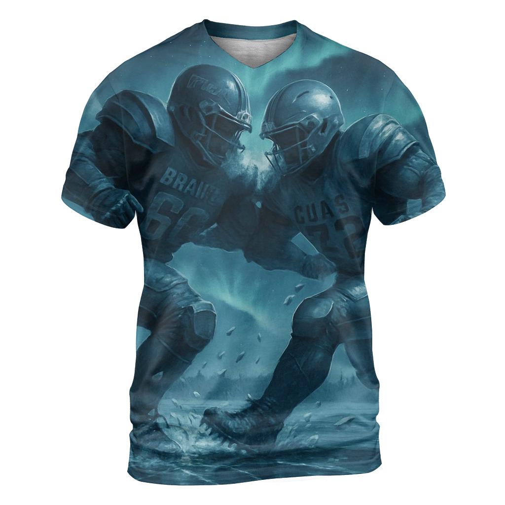 Frozen Lake Faceoff vibrant all-over design tees