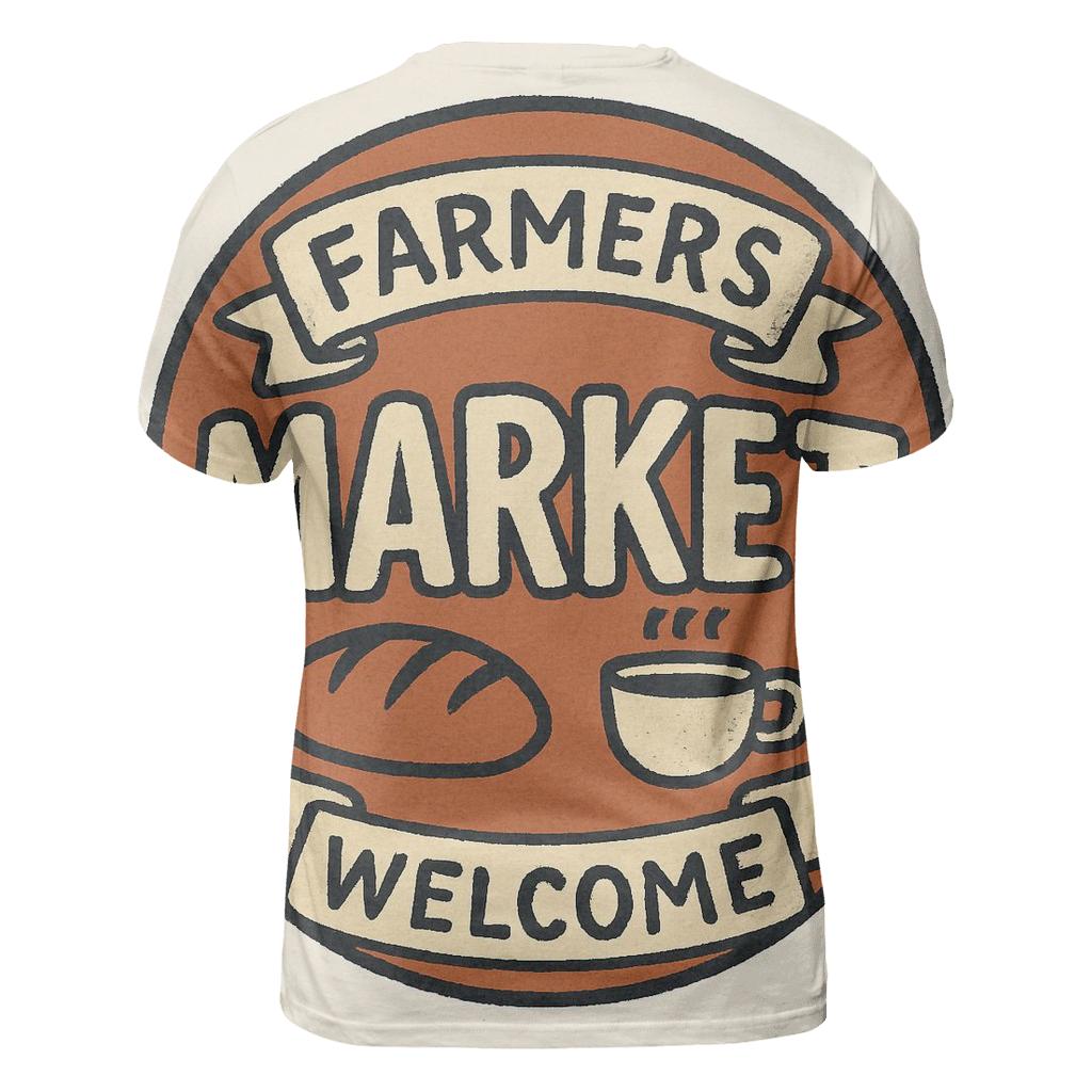 Hand Lettered Market Badge statement graphic shirts
