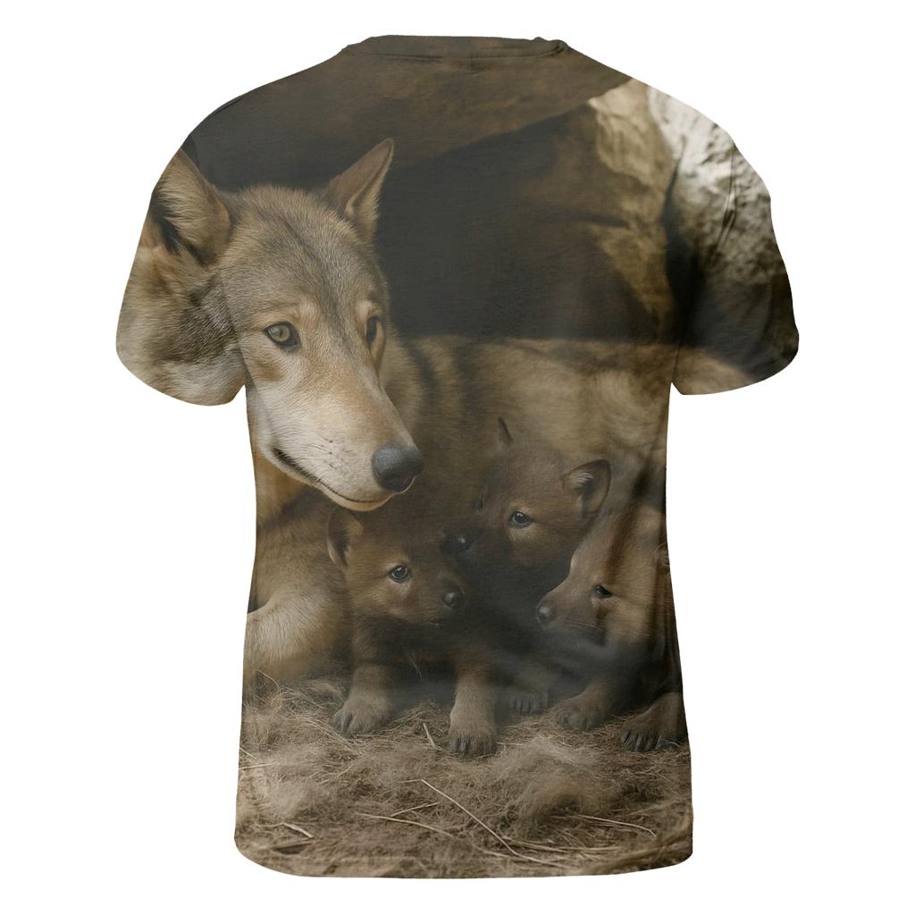 Mountain Den Midday Study vibrant all-over design tees