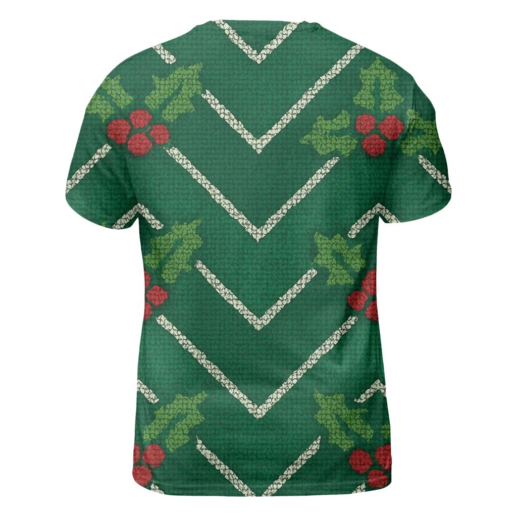 Holly Leaf Chevron Stack Design statement graphic shirts