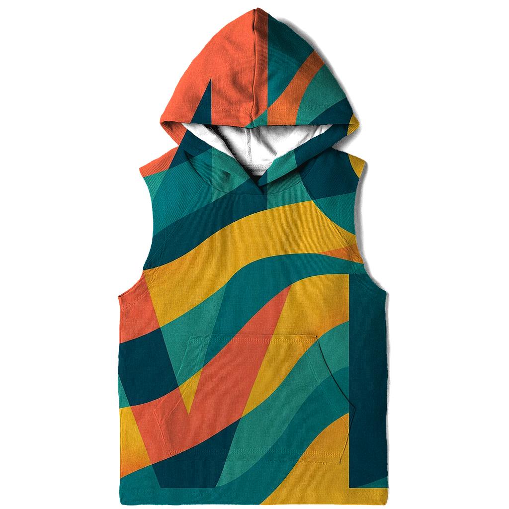 Chromatic Wave Typography zip-up hoodies