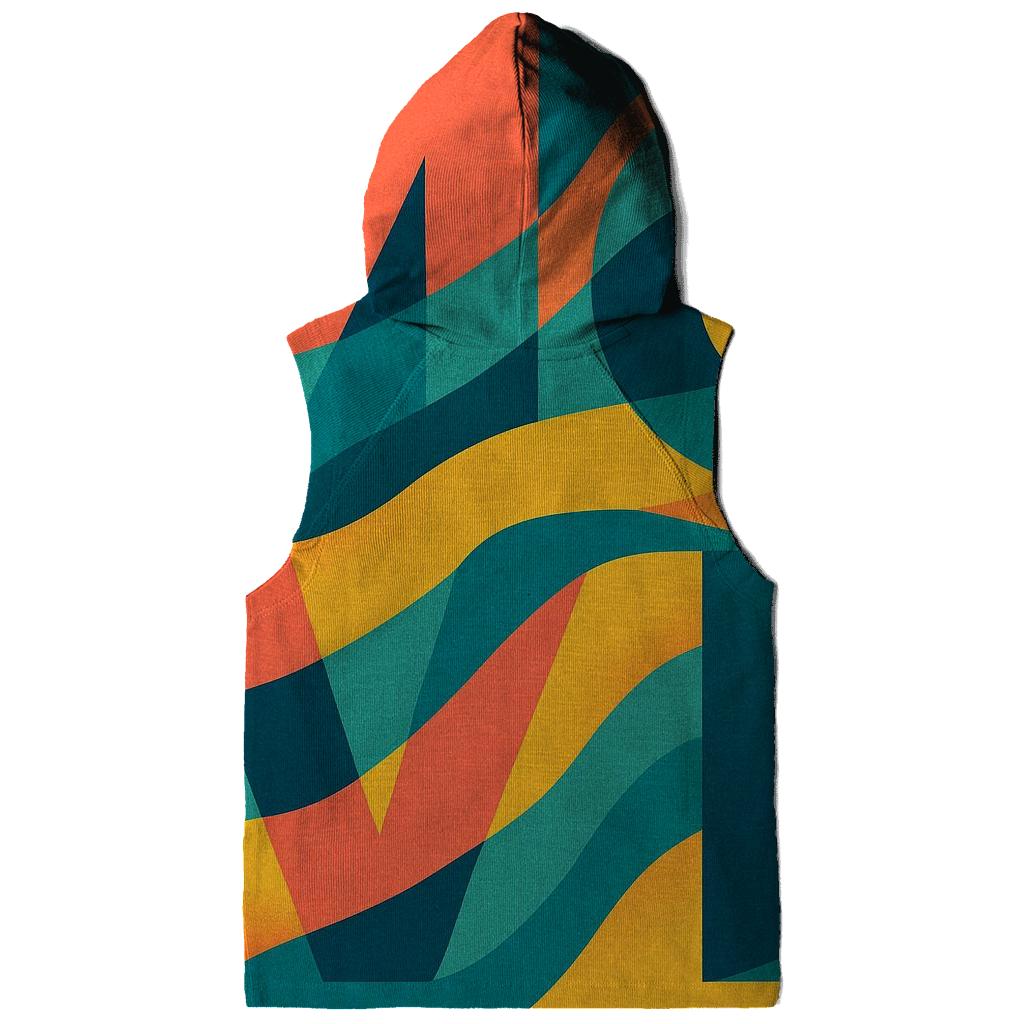 Chromatic Wave Typography zip-up hoodies