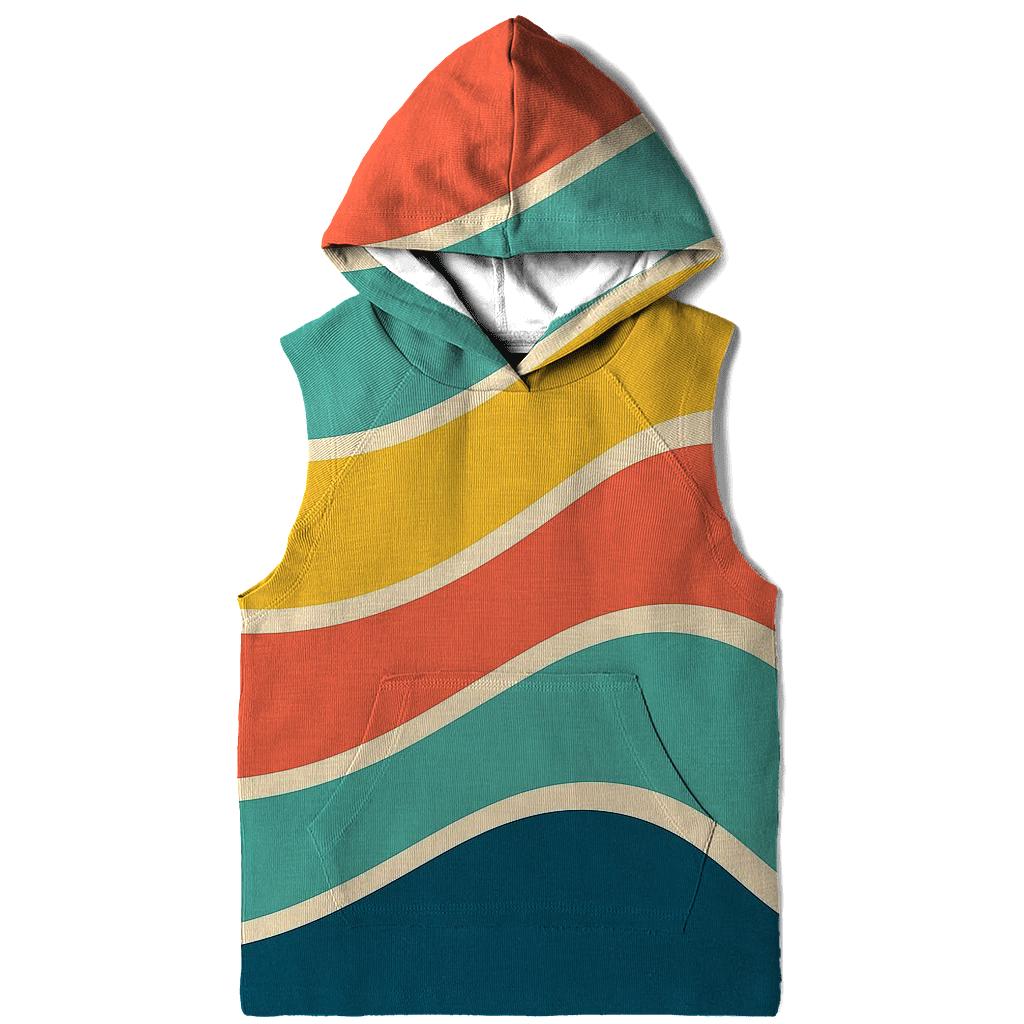 Groovy Rainbow Waves premium hoodies