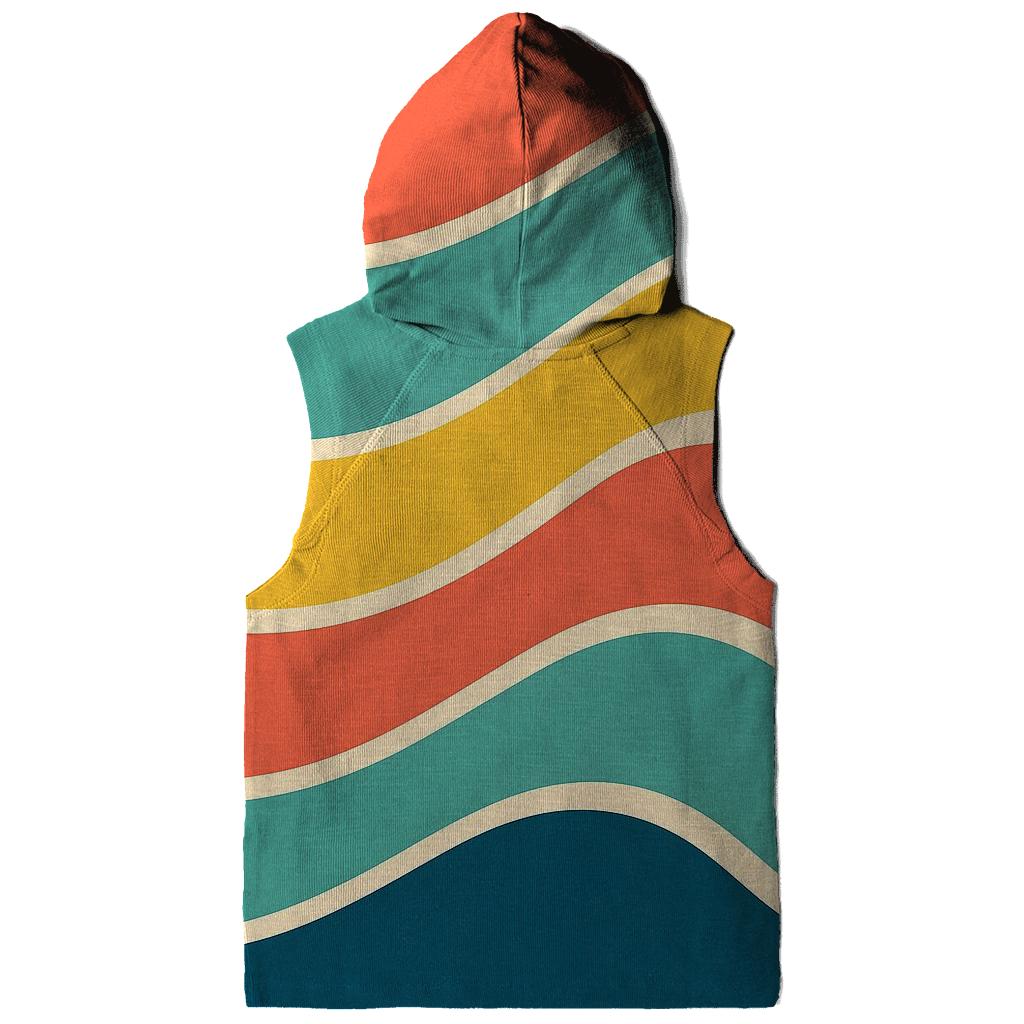 Groovy Rainbow Waves premium hoodies