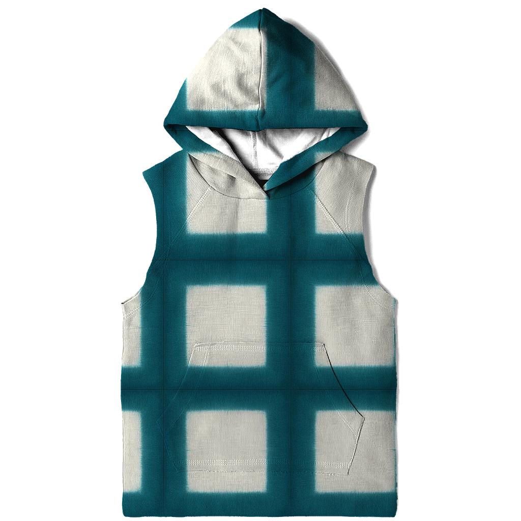 Itajime Teal Grid graphic hoodies