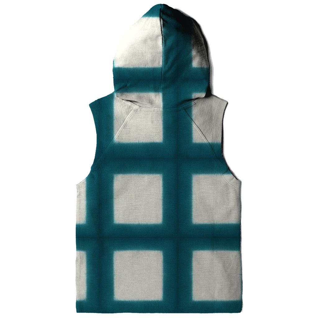 Itajime Teal Grid graphic hoodies