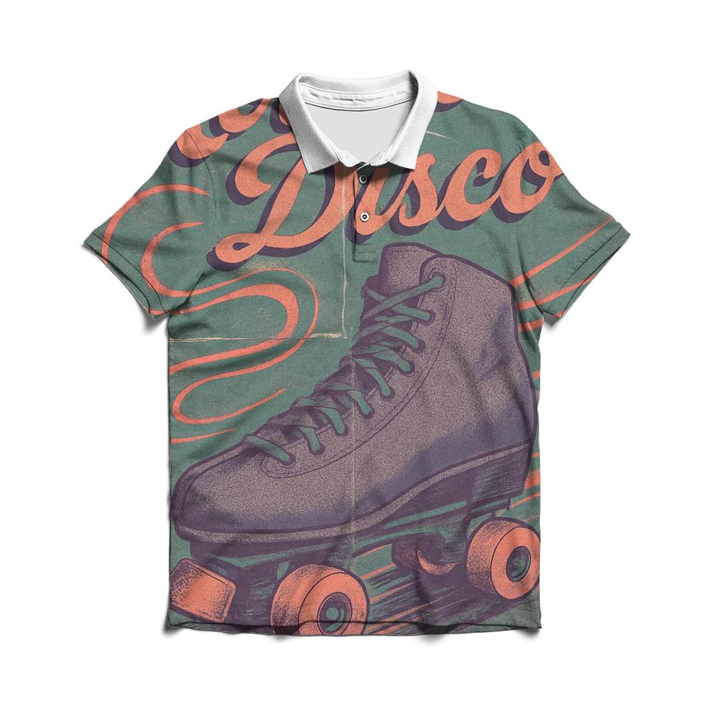 Faded Roller Rink Neon Poster classic pique polos