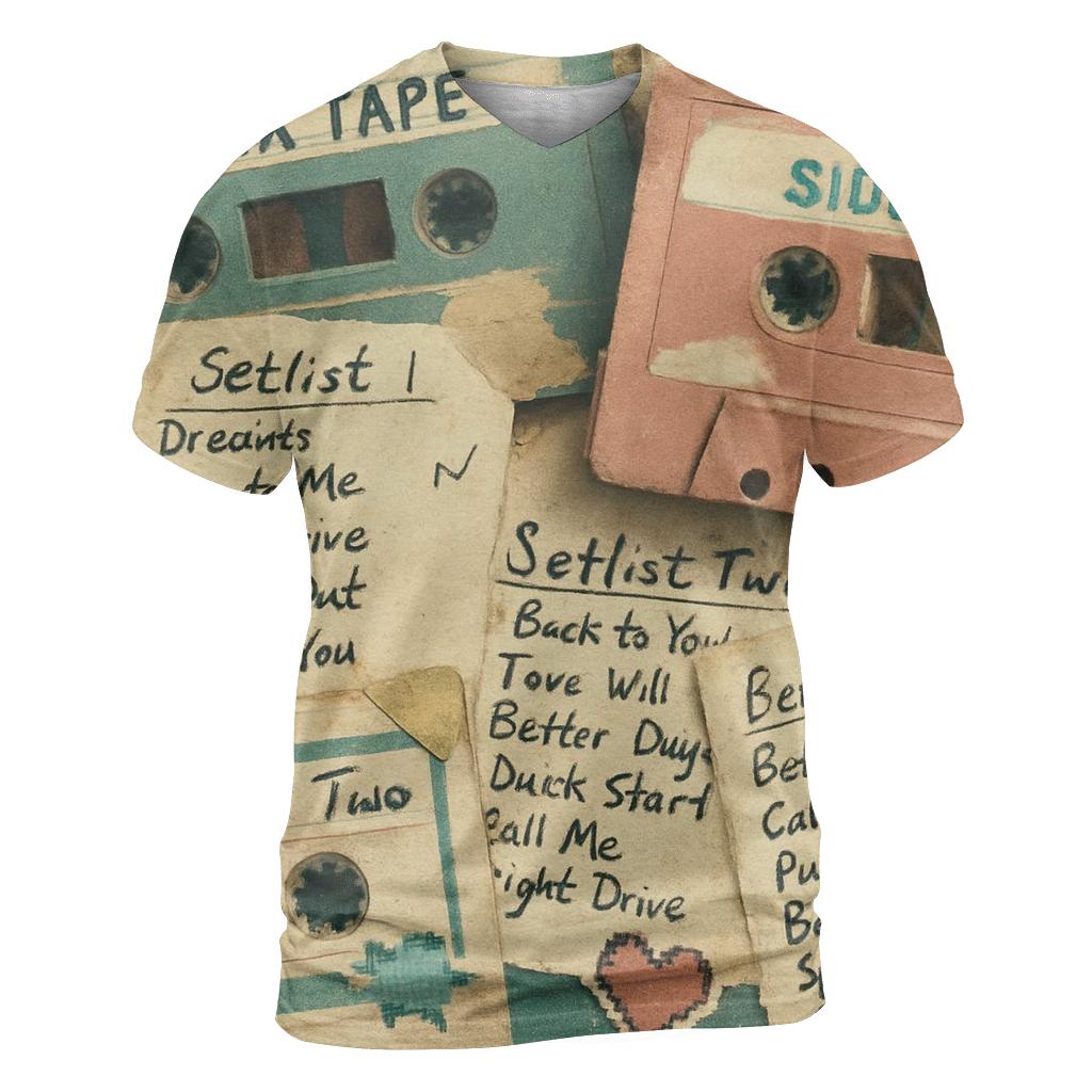 Cassette Tape Mixtape Collage creative print fashion shirts