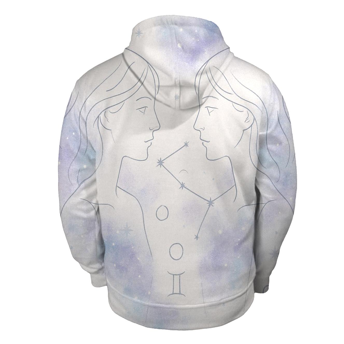 Ethereal Gemini Twins Portrait designer hoodies
