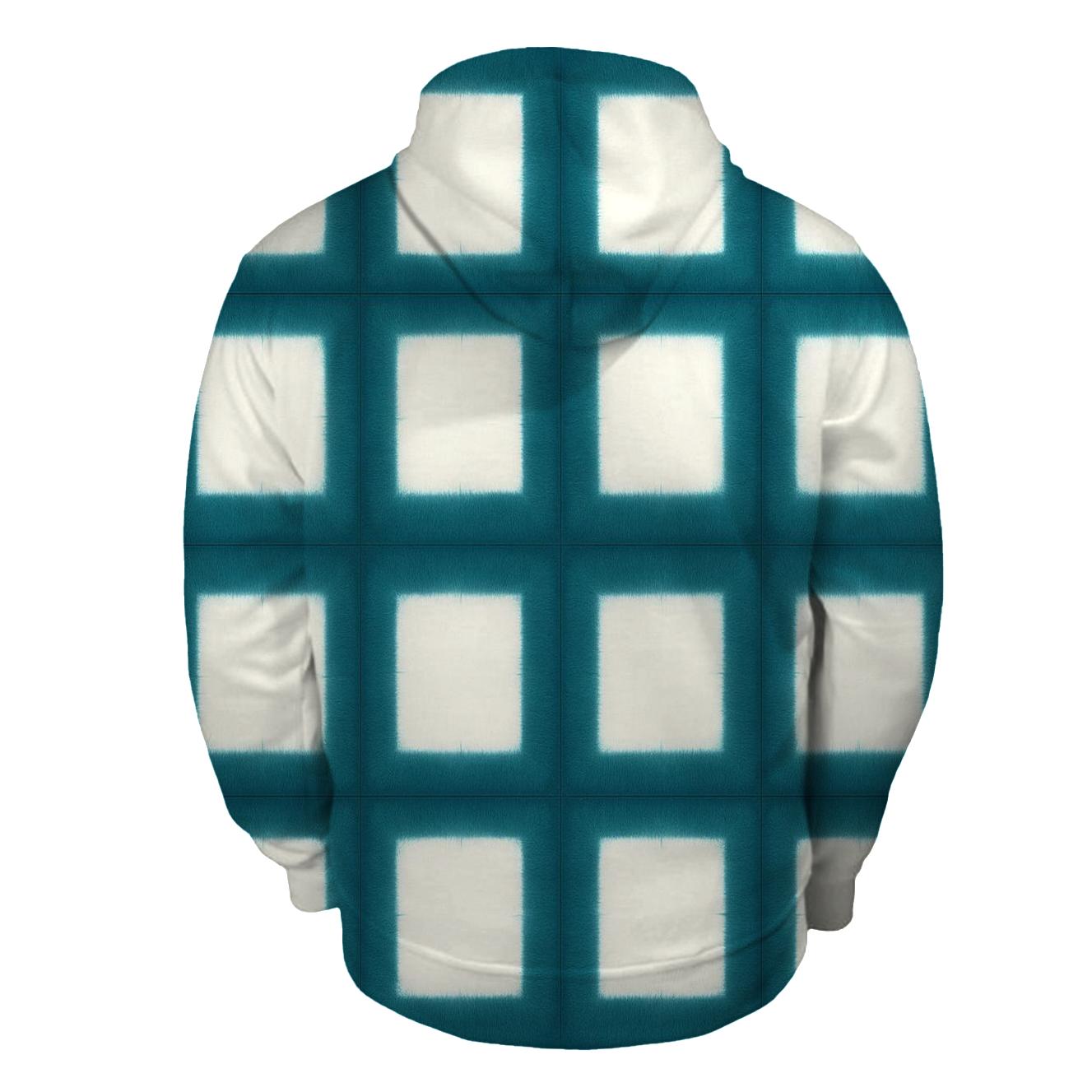 Itajime Teal Grid pullover hoodies