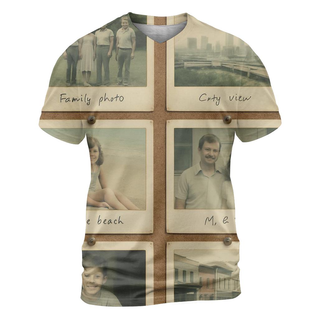 Polaroid Film Frame Collage statement graphic shirts