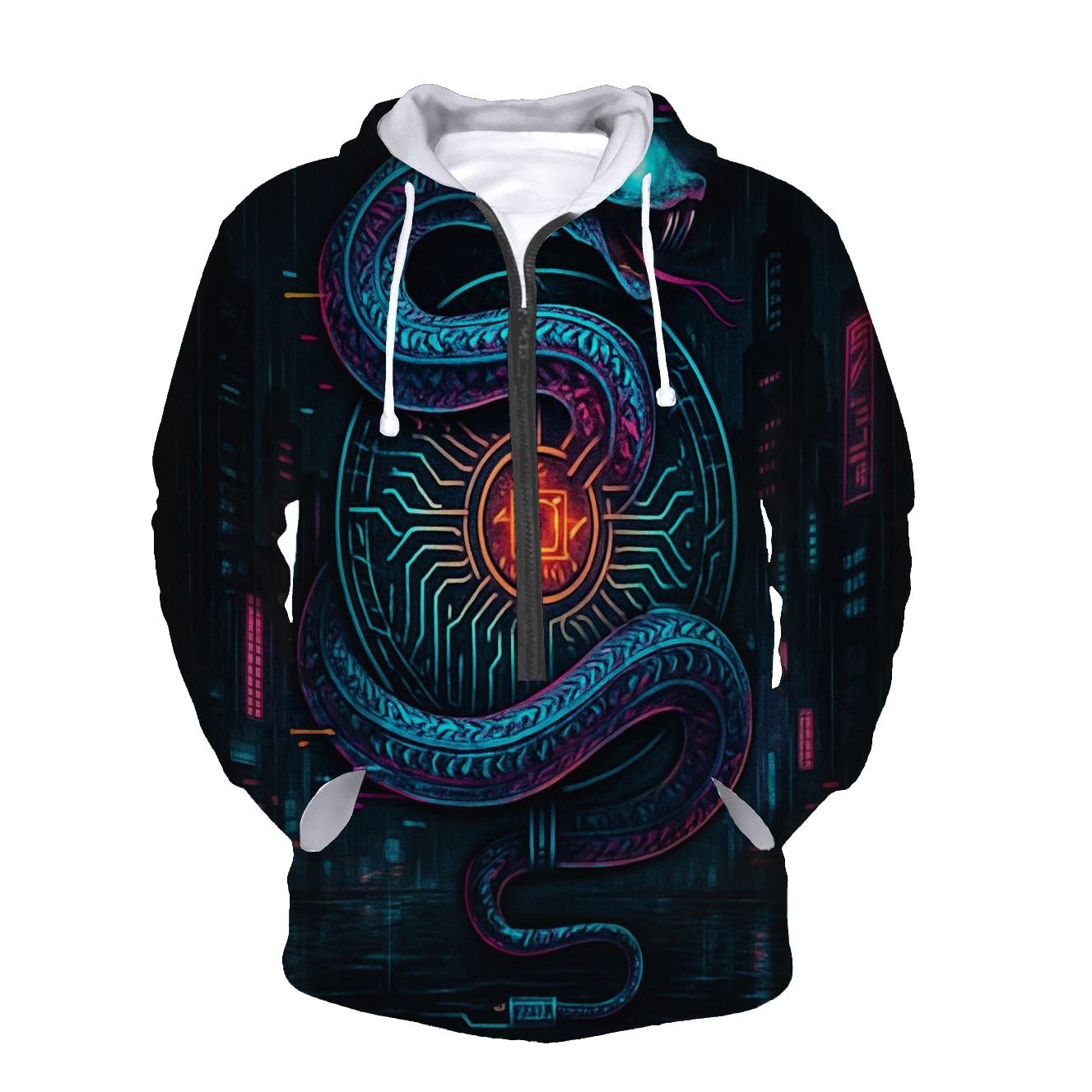 Cyber Neon Ouroboros hoodie trends