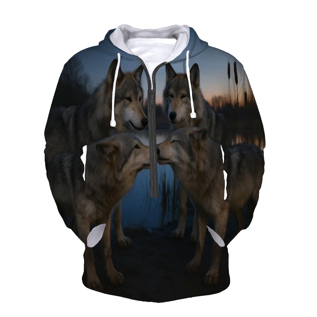 Wetland Reunion At Twilight heavyweight hoodies