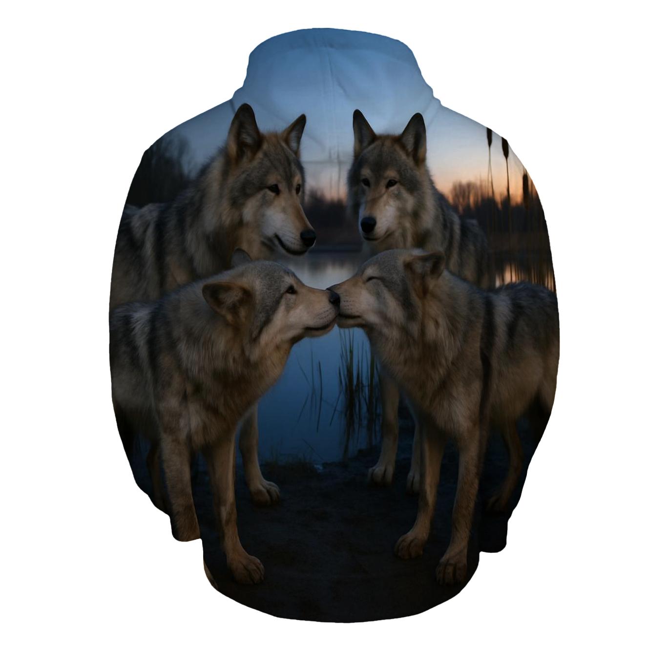 Wetland Reunion At Twilight heavyweight hoodies
