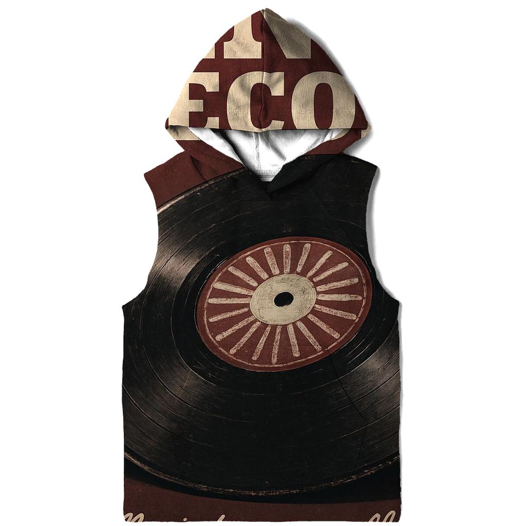 Distressed Vinyl Record Poster zip-up hoodies