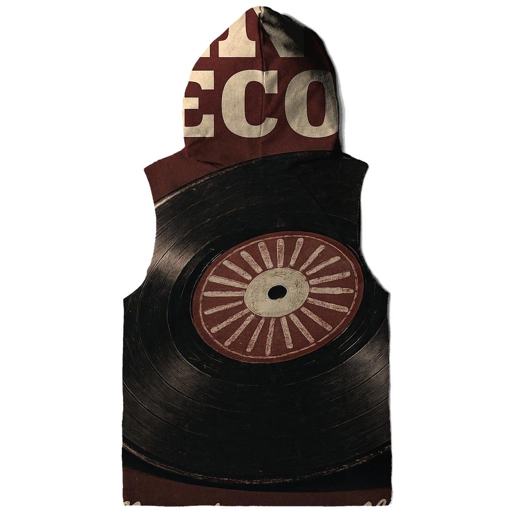 Distressed Vinyl Record Poster zip-up hoodies